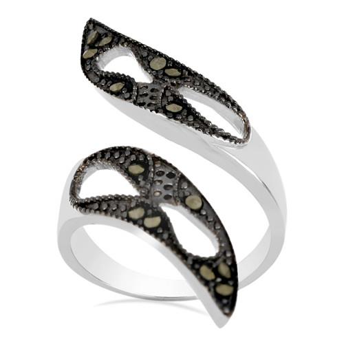 BUY 925 SILVER NATURAL AUSTRIAN MARCASITE GEMSTONE UNIQUE RING 